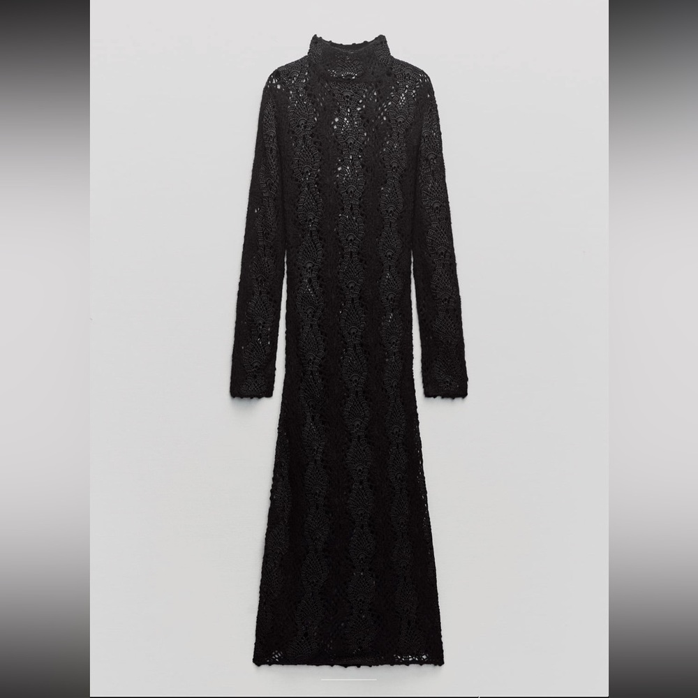Zara long crocheted dress limited edition handcrafted - Picture 12 of 13